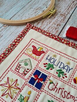 Christmas Advent Calendar Hand Embroidery Kit, 5 of 12