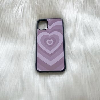 Blue, Grey, Green, Lilac Hearts Phone Case, 5 of 6
