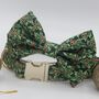 Green And Gold Holly Christmas Dog Bow Tie, thumbnail 8 of 12
