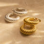 Sterling Silver Twist Statement Hoop Earrings, thumbnail 5 of 11