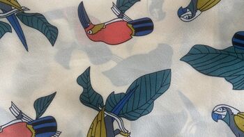 Silk Feel Scarf With Parrot Design, 4 of 4