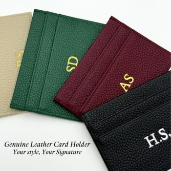 Personalised Genuine Pebble Leather Card Holder, 9 of 9