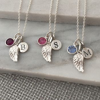 Angel Wing Birthstone Necklace, 12 of 12