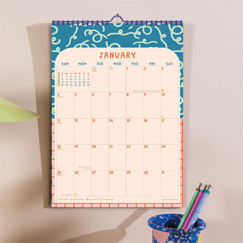 2026 Calendar A4 | Colour Flow | Sunday Start, 3 of 5