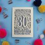 Personalised 30th Birthday Card Papercut Flower Design, thumbnail 4 of 9