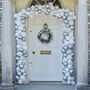 Silver And White Christmas Door Balloon Arch Kit, thumbnail 1 of 3