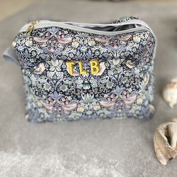 Liberty Wash/Cosmetic Bag Embroidered Initials, 3 of 10