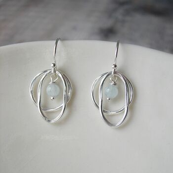 Aquamarine Sterling Silver Drop Earrings, 3 of 6