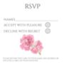 Pack 12 Cerise Larkspur Original Personalised RSVP Wedding Stationery, thumbnail 2 of 6