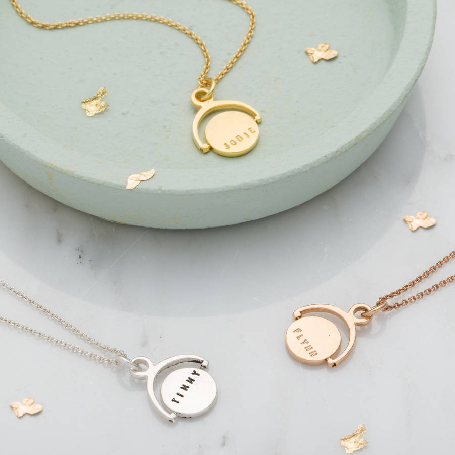 Personalised Mini Spinner Necklace By Posh Totty Designs