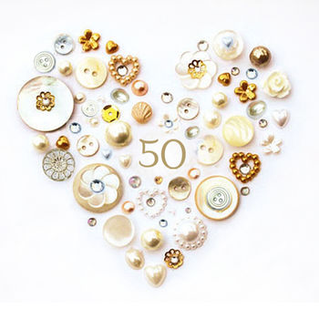 Personalised Golden Anniversary Button Heart, 5 of 8