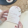 Curved Edge Botanical Save The Date Card, thumbnail 5 of 8