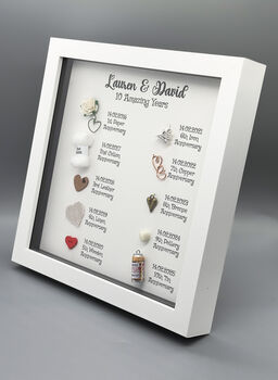 Personalised 10th Tin Anniversary Frame Gift, 6 of 8