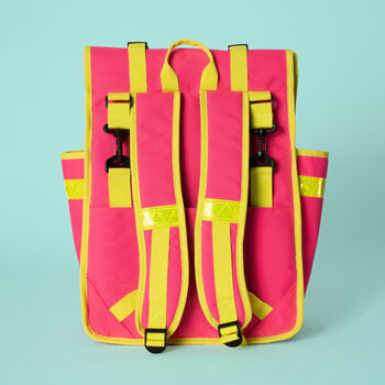Neon Rolltop Backpack Pannier Pink, 2 of 4