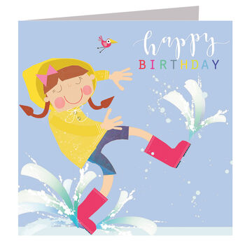 Glittery Puddle Jumping Birthday Card, 2 of 5