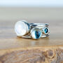 Icicle Silver Stacking Rings With Moonstone And Topaz, thumbnail 1 of 7