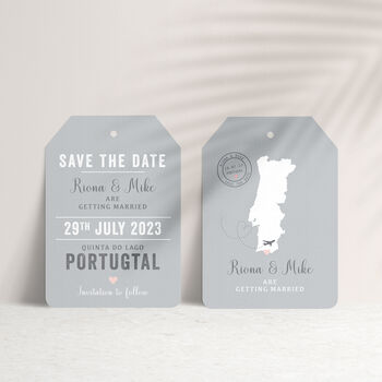Location Wedding Abroad Save The Date Luggage Tag, 6 of 10