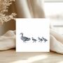 Ducks In A Row Hand Drawn Greeting Card, thumbnail 1 of 5