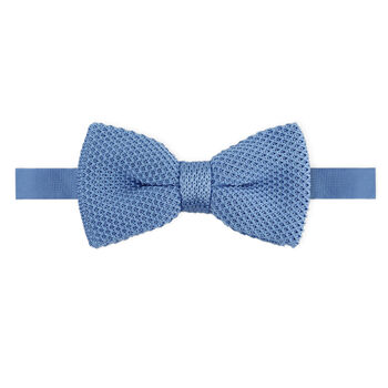 Light Blue Square End Knitted Neck Tie, 8 of 9
