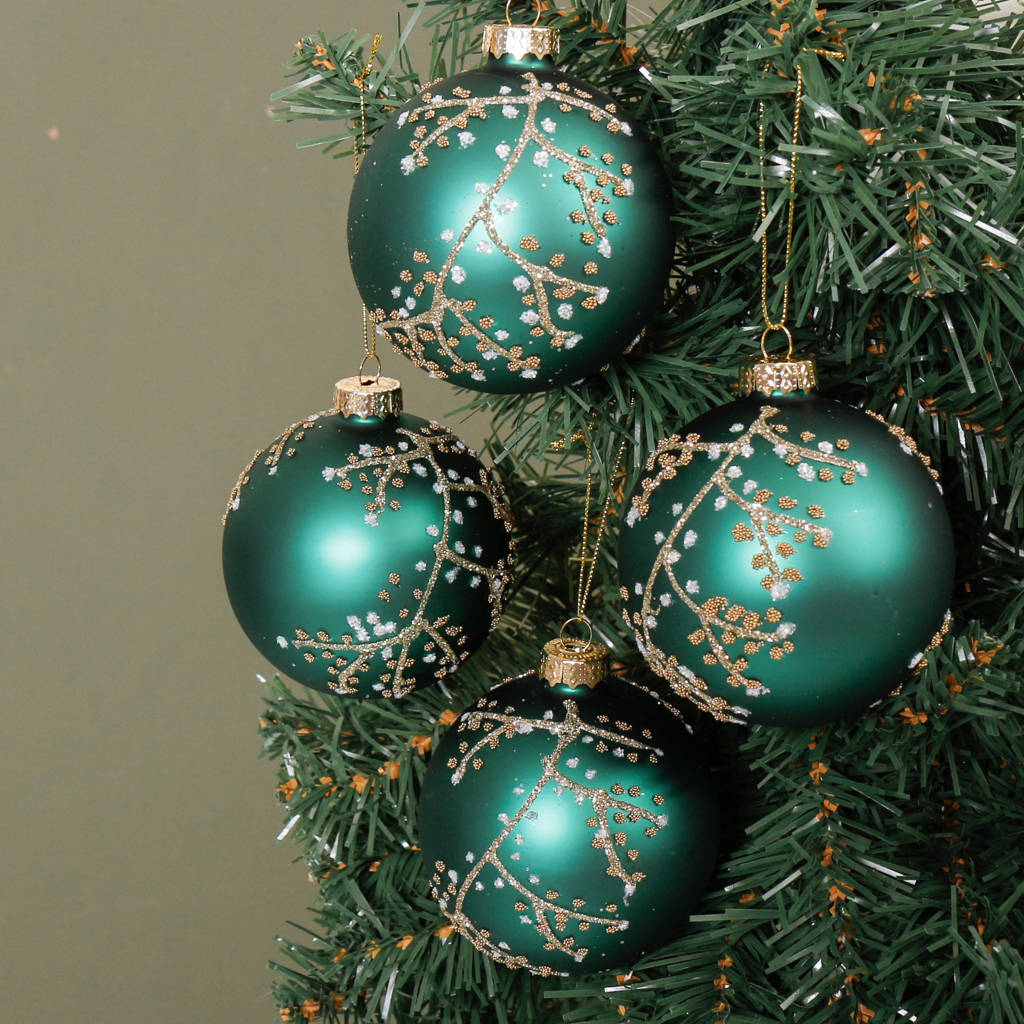 Christmas Tree Glitter Pattern Baubles Collection By Dibor ...