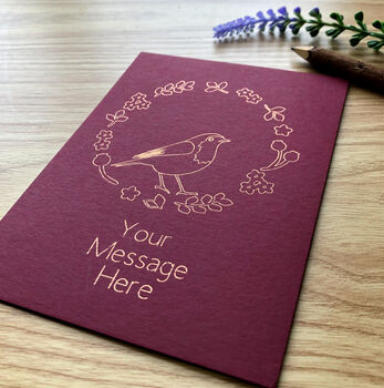Personalised Robin Bird Nest Gold Foil Card, 11 of 12