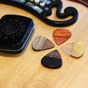 Sand Storm Timber And Resin Guitar Picks In A Gift Tin, 10 of 12