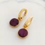 Circle Ruby July Birthstone Earrings, Gold, thumbnail 4 of 6