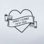 Lovers Tattoo Style T Shirt Set Personalised With Date, thumbnail 2 of 6