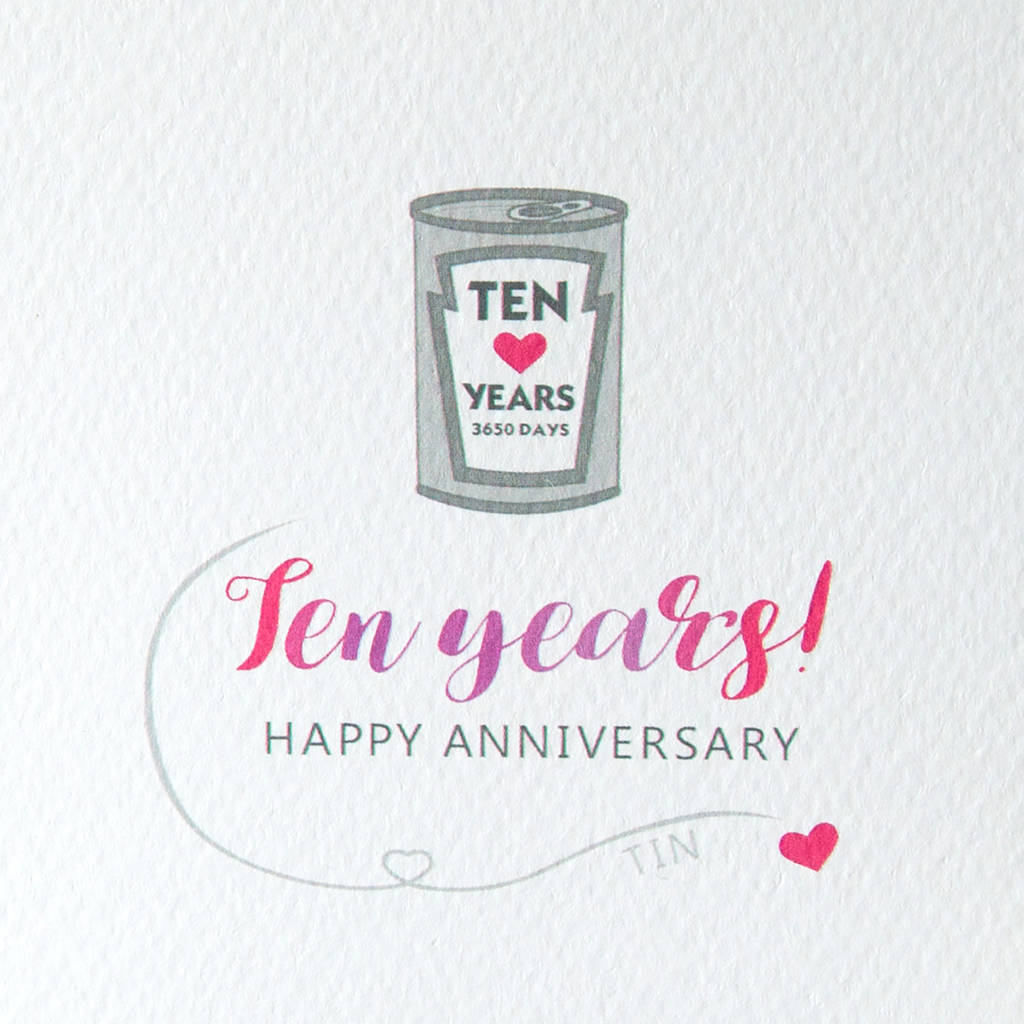 tenth anniversary card tin by miss shelly designs | notonthehighstreet.com