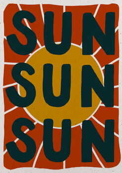 Sun Sun Sun Textured Hand Lettered Print, 6 of 8