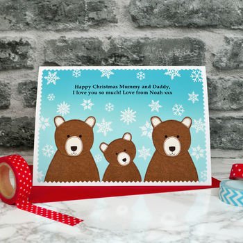 'Bear Family' Christmas Card For Grandparents / Parents, 3 of 3