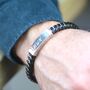 Men's Personalised Twisted Leather And Chain Bracelet, thumbnail 1 of 7