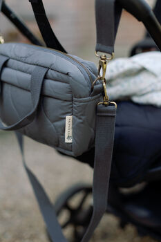 Quilted Changing Stroller Bag Slate/Wildflower, 3 of 11