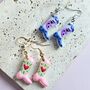 Handmade Glass Pink Or Purple Cowboy Boot Earrings, thumbnail 4 of 5