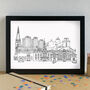 Kirkcaldy Landmarks Skyline Art Print Unframed, thumbnail 2 of 6