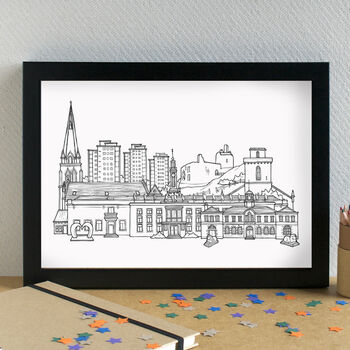 Kirkcaldy Landmarks Skyline Art Print Unframed, 2 of 6