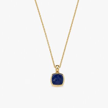 Gold Lapis Lazuli Pendant Necklace, 3 of 9