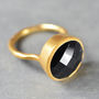 Cora Ring Gold And Black Onyx With Larger Stone, thumbnail 1 of 3