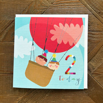 Hot Air Balloon 2nd Birthday Card, 3 of 5