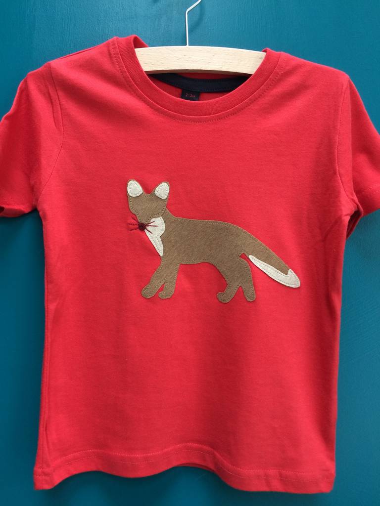 Kid's Fox Appliqué T Shirt By Isabee