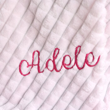 Personalised Pink Embossed Baby Blanket, 2 of 8