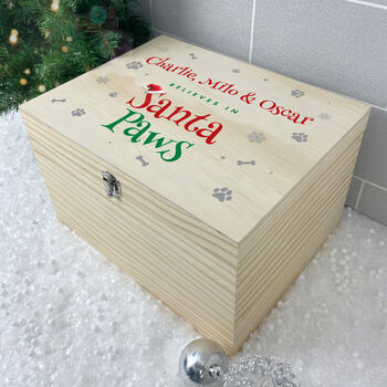 Personalised Santa Paws Pet Christmas Eve Box Five Sizes, 6 of 7