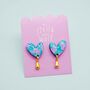 Colourful Abstract Heart Drop Earrings, thumbnail 5 of 11