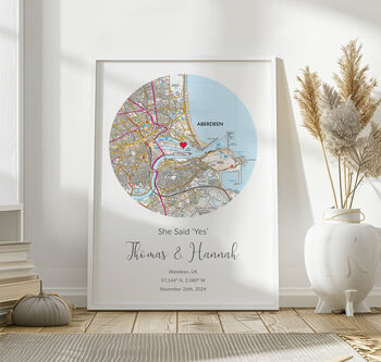 The Place We Got Engaged Ordnance Survey Explorer Personalised Map Print Engagement Gift, 5 of 12