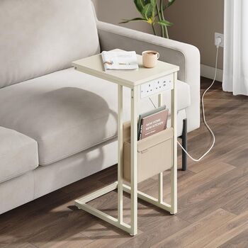 Side Table With Charging Station, Usb Ports And Outlets, 2 of 9