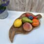38cm Hand Carved Teak Root Leaf Bowl Wood Serving Dish, thumbnail 3 of 12