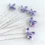 Lilac Crystal Hair Pins, thumbnail 1 of 2