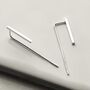 Sterling Silver Tiny Bar Threader Earrings, thumbnail 4 of 6