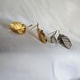 Textured Leaf Stud Earrings In 16 K Gold And 925 Sterling Silver, thumbnail 1 of 12