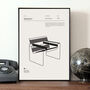 Illustrated Art Print Wassily Chair, thumbnail 6 of 6